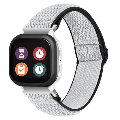 For Gabb Watch 3 Woven Elastic Replacement Strap Adjustable Wrist Band+White