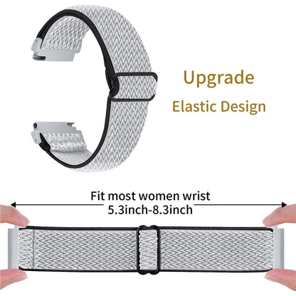 For Gabb Watch 3 Woven Elastic Replacement Strap Adjustable Wrist Band+White