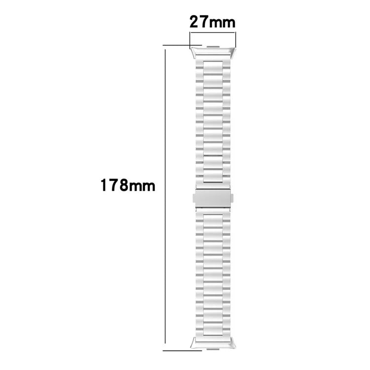 For Xiaomi Redmi Watch 4 / Smart Band 8 Pro Replacement Strap 3-Bead Stainless Steel Watch Band