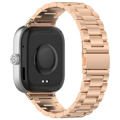 For Xiaomi Redmi Watch 4 / Smart Band 8 Pro Replacement Strap 3-Bead Stainless Steel Watch Band