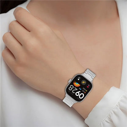 For Xiaomi Redmi Watch 4 / Smart Band 8 Pro Stainless Steel Wrist Band Watch Strap with Buckle