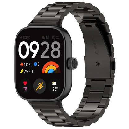 For Xiaomi Redmi Watch 4 / Smart Band 8 Pro Stainless Steel Strap 3-Bead Watch Band