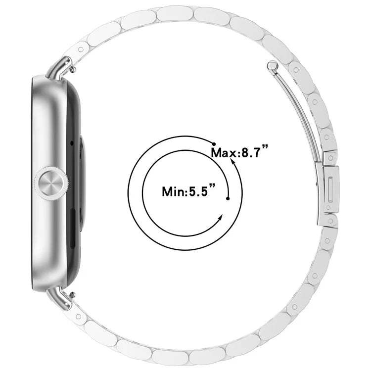For Xiaomi Redmi Watch 4 / Smart Band 8 Pro Stainless Steel Strap 3-Bead Watch Band
