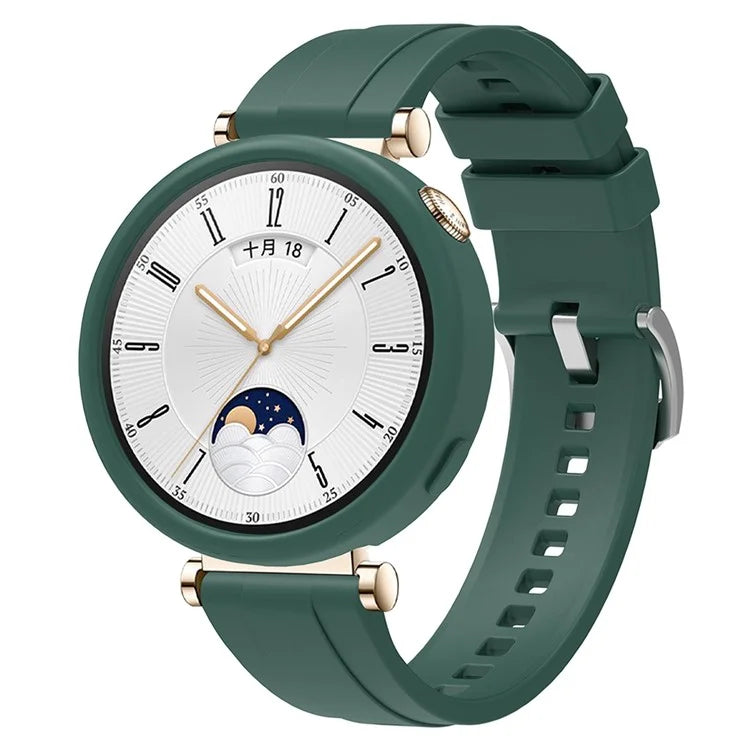 For Huawei Watch GT 4 41mm Replacement Silicone Band with Watch Caseish Green