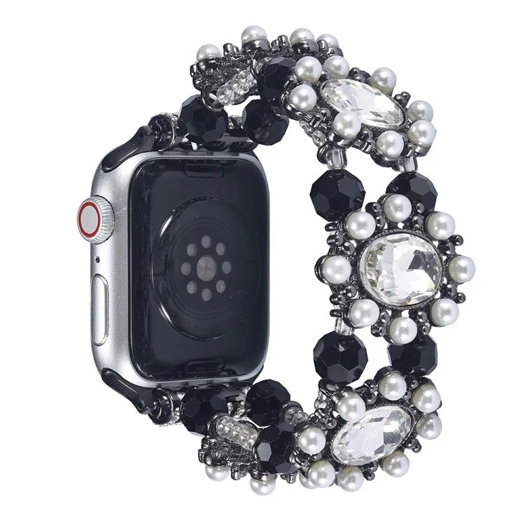 For Apple Watch Series 9 8 7 41mm  /  6 5 4 SE (2023) SE (2022) SE 40mm  /  3 2 1 38mm Wrist Strap Beaded Pearl Decor Watchband