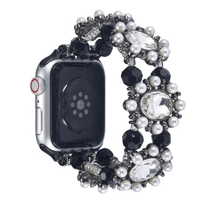 For Apple Watch Series 9 8 7 41mm  /  6 5 4 SE (2023) SE (2022) SE 40mm  /  3 2 1 38mm Wrist Strap Beaded Pearl Decor Watchband