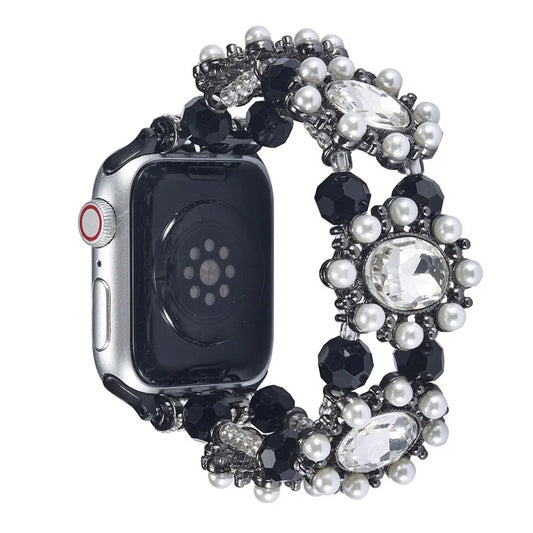 For Apple Watch Series 9 8 7 41mm  /  6 5 4 SE (2023) SE (2022) SE 40mm  /  3 2 1 38mm Wrist Strap Beaded Pearl Decor Watchband