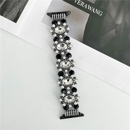 For Apple Watch Series 9 8 7 41mm  /  6 5 4 SE (2023) SE (2022) SE 40mm  /  3 2 1 38mm Wrist Strap Beaded Pearl Decor Watchband