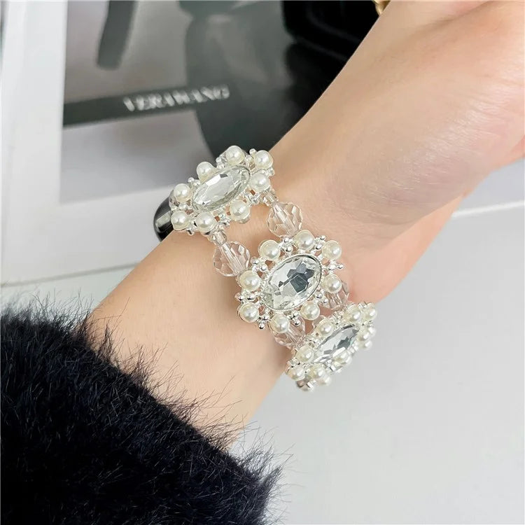 For Apple Watch Ultra 2 Ultra 49mm / 9 8 7 45mm / 6 5 4 SE (2023) SE (2022) SE 44mm / 3 2 1 42mm Pearl Bracelet Watch Band
