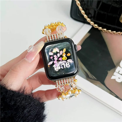 For Apple Watch Ultra 2 Ultra 49mm / 9 8 7 45mm / 6 5 4 SE (2023) SE (2022) SE 44mm / 3 2 1 42mm Pearl Bracelet Watch Band