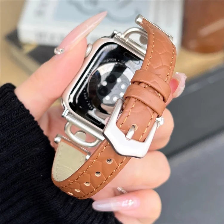 For Apple Watch Series 9 8 7 41mm / 6 5 4 SE (2023) SE (2022) SE 40mm / 3 2 1 38mm Genuine Cow Leather Band Replacement Bracelet