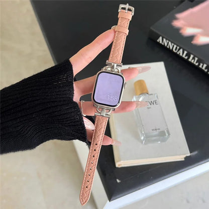 For Apple Watch Series 9 8 7 41mm / 6 5 4 SE (2023) SE (2022) SE 40mm / 3 2 1 38mm Genuine Cow Leather Band Replacement Bracelet