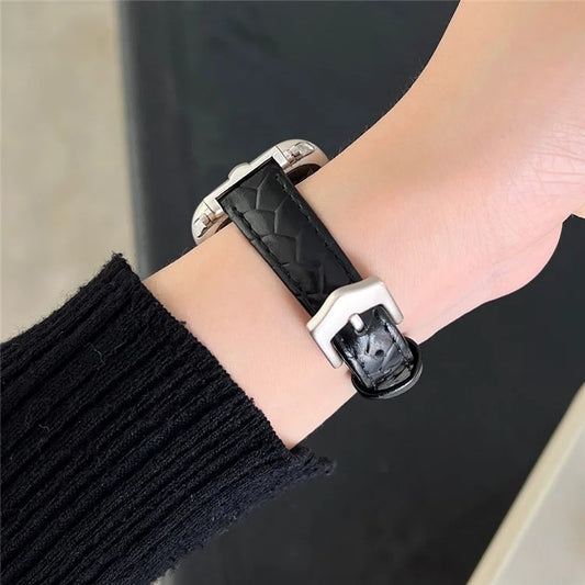 For Apple Watch Series 9 8 7 41mm / 6 5 4 SE (2023) SE (2022) SE 40mm / 3 2 1 38mm Genuine Cow Leather Band Replacement Bracelet
