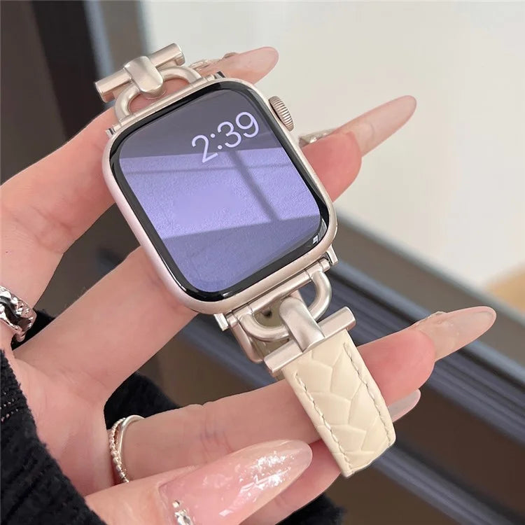 For Apple Watch Series 9 8 7 41mm / 6 5 4 SE (2023) SE (2022) SE 40mm / 3 2 1 38mm Genuine Cow Leather Band Replacement Bracelet
