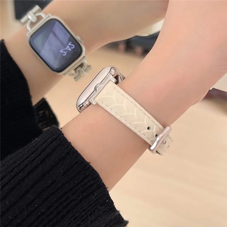 For Apple Watch Series 9 8 7 41mm / 6 5 4 SE (2023) SE (2022) SE 40mm / 3 2 1 38mm Genuine Cow Leather Band Replacement Bracelet