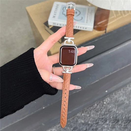 For Apple Watch Ultra 2 Ultra 49mm / 9 8 7 45mm / 6 5 4 SE (2023) SE (2022) SE 44mm / 3 2 1 42mm Watchband Genuine Cow Leather Strap