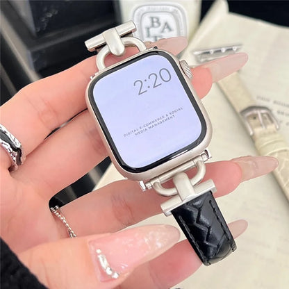 For Apple Watch Ultra 2 Ultra 49mm / 9 8 7 45mm / 6 5 4 SE (2023) SE (2022) SE 44mm / 3 2 1 42mm Watchband Genuine Cow Leather Strap
