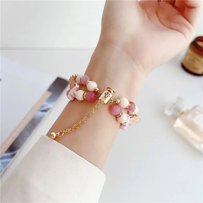 For Apple Watch Series 9 8 7 41mm / 6 5 4 SE (2023) SE (2022) SE 40mm / 3 2 1 38mm Clover Strap Beaded Bracelet Band