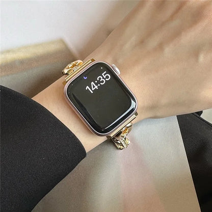 For Apple Watch Series 9 8 7 41mm / 6 5 4 SE (2023) SE (2022) SE 40mm / 3 2 1 38mm Zinc Alloy Metal Watch Strap