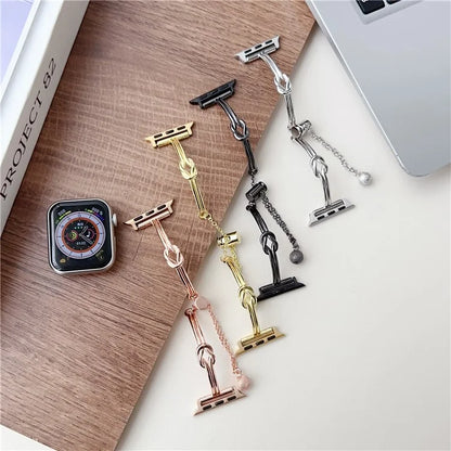 For Apple Watch Series 9 8 41mm / 6 5 4 SE (2023) SE (2022) SE 40mm / 3 2 1 38mm Knotted Band Alloy Watch Bracelet
