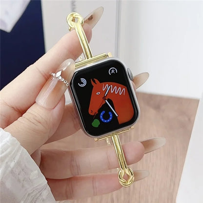 For Apple Watch Ultra 2 Ultra 49mm / 9 8 45mm / 6 5 4 SE (2023) SE (2022) SE 44mm / 3 2 1 42mm Alloy Strap Knotted Watch Band