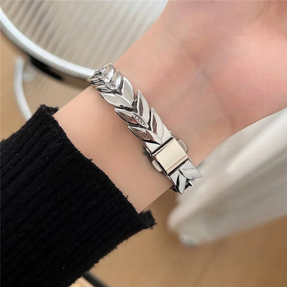 For Apple Watch Series 9 8 7 41mm / 6 5 4 SE (2023) SE (2022) SE 40mm / 3 2 1 38mm Strap Wheat Spike Zinc Alloy Watch Band