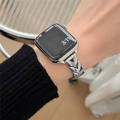 For Apple Watch Ultra 2 Ultra 49mm / 9 8 7 45mm / 6 5 4 SE (2023) SE (2022) SE 44mm / 3 2 1 42mm Wheat Spike Zinc Alloy Wristband