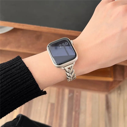 For Apple Watch Ultra 2 Ultra 49mm / 9 8 7 45mm / 6 5 4 SE (2023) SE (2022) SE 44mm / 3 2 1 42mm Wheat Spike Zinc Alloy Wristband