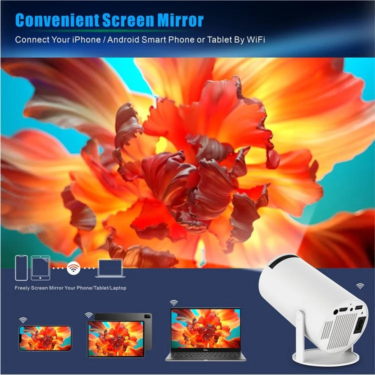 HY300 PRO Projector Android 11.0 2.4G / 5G WiFi 6 Bluetooth 5.0 1280*720P Home Theater, CE Rohs FCC Certificated