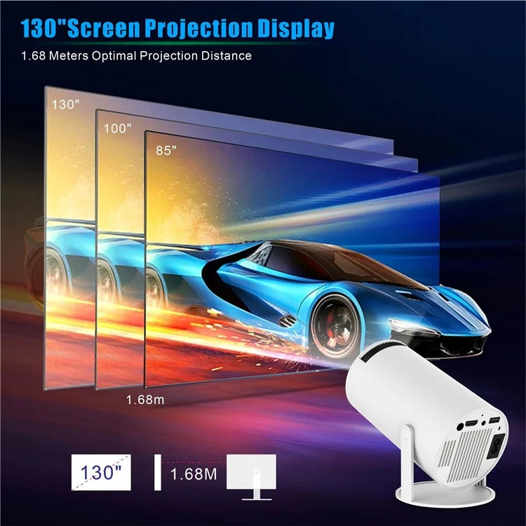 HY300 PRO Projector Android 11.0 2.4G / 5G WiFi 6 Bluetooth 5.0 1280*720P Home Theater, CE Rohs FCC Certificated
