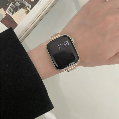 Glitter Heart Watch Strap for Apple Watch Series 9 8 7 41mm / 6 5 4 SE (2022) SE (2023) SE 40mm / 3 2 1 38mm Zinc Alloy Band
