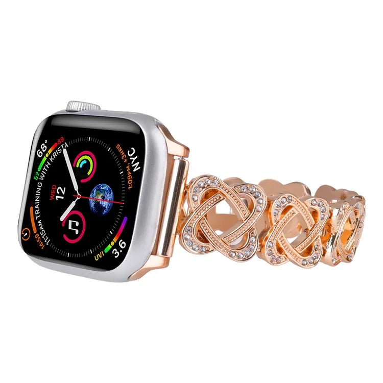 Crossed Ring Band for Apple Watch Ultra 2 Ultra 49mm / Series 9 8 7 45mm / 6 5 4 SE (2023) SE (2022) SE 44mm / 3 2 1 42mm Zinc Alloy Strap