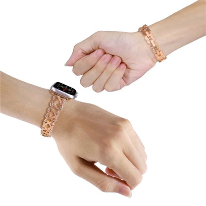 Crossed Ring Band for Apple Watch Ultra 2 Ultra 49mm / Series 9 8 7 45mm / 6 5 4 SE (2023) SE (2022) SE 44mm / 3 2 1 42mm Zinc Alloy Strap