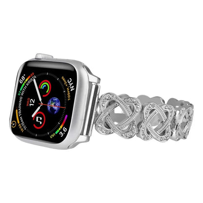 Crossed Ring Band for Apple Watch Ultra 2 Ultra 49mm / Series 9 8 7 45mm / 6 5 4 SE (2023) SE (2022) SE 44mm / 3 2 1 42mm Zinc Alloy Strap