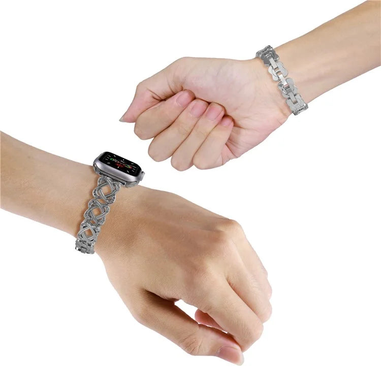 Crossed Ring Band for Apple Watch Ultra 2 Ultra 49mm / Series 9 8 7 45mm / 6 5 4 SE (2023) SE (2022) SE 44mm / 3 2 1 42mm Zinc Alloy Strap