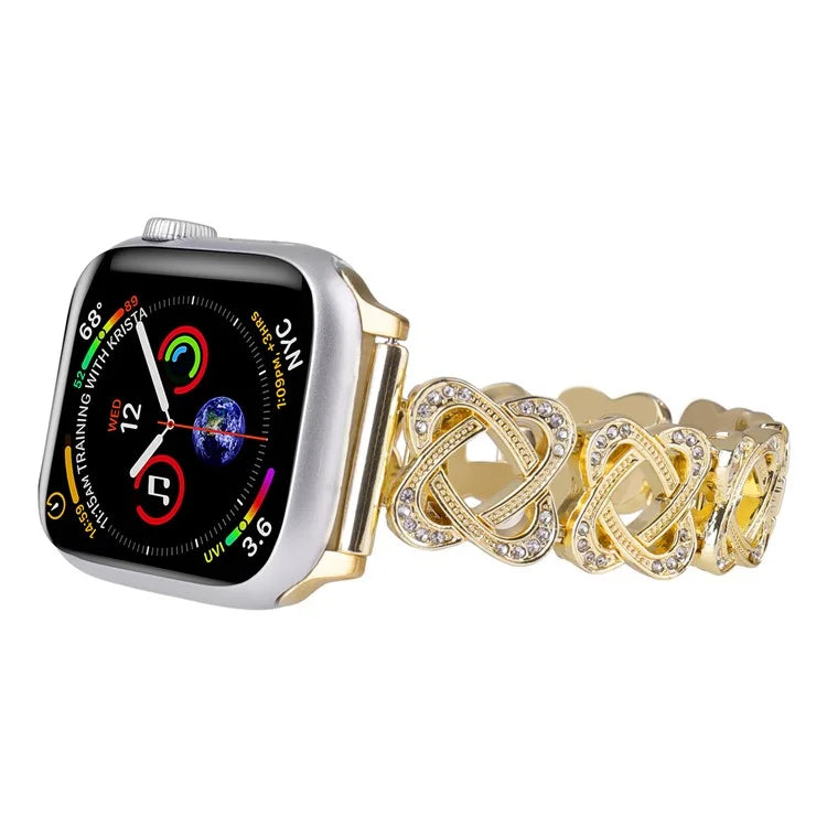 Crossed Ring Band for Apple Watch Ultra 2 Ultra 49mm / Series 9 8 7 45mm / 6 5 4 SE (2023) SE (2022) SE 44mm / 3 2 1 42mm Zinc Alloy Strap