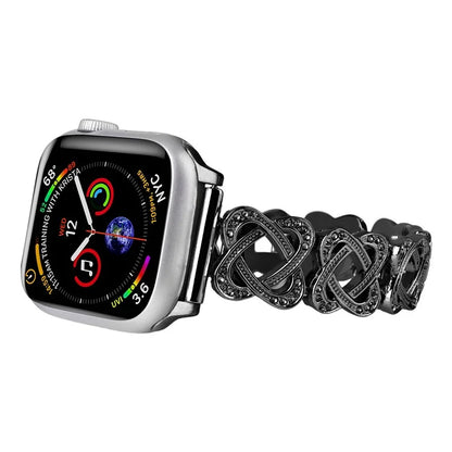 Crossed Ring Band for Apple Watch Ultra 2 Ultra 49mm / Series 9 8 7 45mm / 6 5 4 SE (2023) SE (2022) SE 44mm / 3 2 1 42mm Zinc Alloy Strap