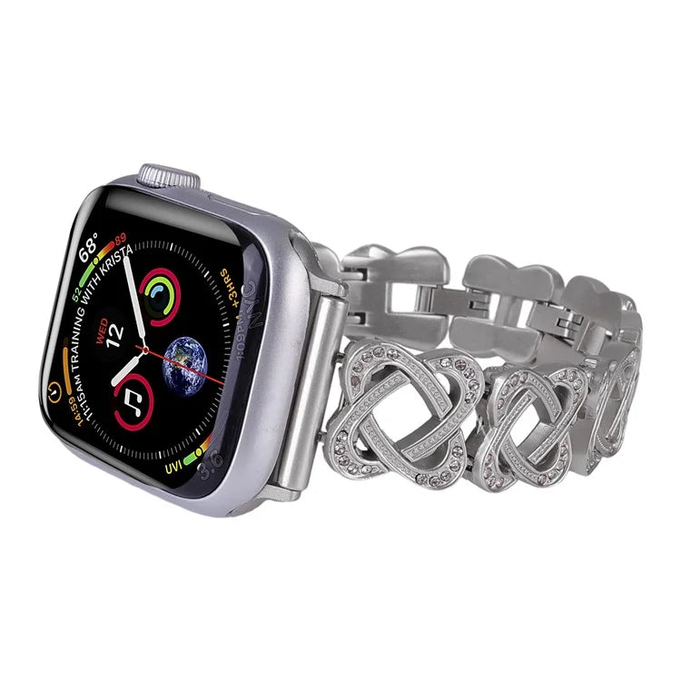 Crossed Ring Band for Apple Watch Ultra 2 Ultra 49mm / Series 9 8 7 45mm / 6 5 4 SE (2023) SE (2022) SE 44mm / 3 2 1 42mm Zinc Alloy Strap