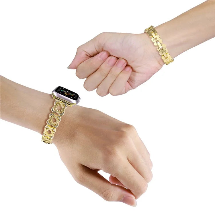 Crossed Ring Watch Strap for Apple Watch Series 9 8 7 41mm / 6 5 4 SE (2022) SE (2023) SE 40mm / 3 2 1 38mm Zinc Alloy Wrist Band