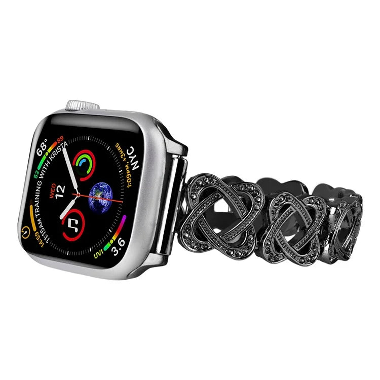Crossed Ring Watch Strap for Apple Watch Series 9 8 7 41mm / 6 5 4 SE (2022) SE (2023) SE 40mm / 3 2 1 38mm Zinc Alloy Wrist Band