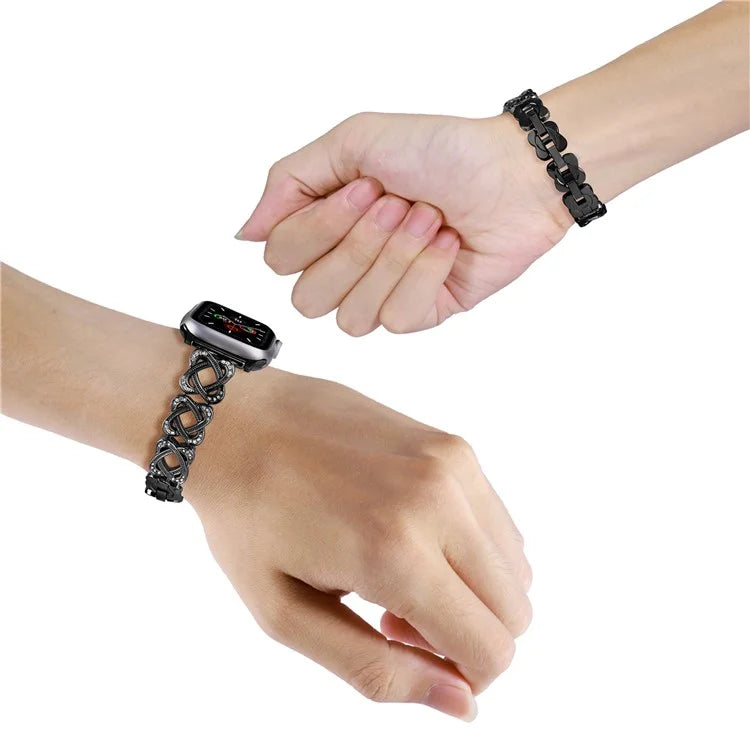 Crossed Ring Watch Strap for Apple Watch Series 9 8 7 41mm / 6 5 4 SE (2022) SE (2023) SE 40mm / 3 2 1 38mm Zinc Alloy Wrist Band