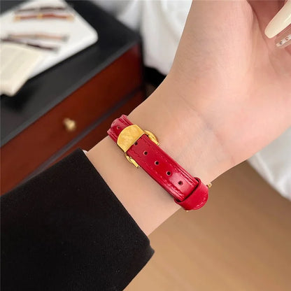 For Apple Watch Series 9 8 7 41mm /  SE (2023) SE (2022) SE 6 5 4 40mm / 3 2 1 38mm Rhinestone Decor Strap Genuine Cow Leather Band