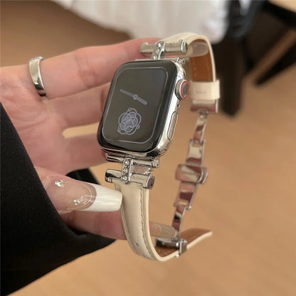 For Apple Watch Ultra 2 Ultra 49mm / 9 8 7 45mm / 6 5 4 SE (2023) SE (2022) SE 44mm / 3 2 1 42mm Genuine Cow Leather Strap