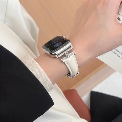 For Apple Watch Ultra 2 Ultra 49mm / 9 8 7 45mm / 6 5 4 SE (2023) SE (2022) SE 44mm / 3 2 1 42mm Genuine Cow Leather Strap
