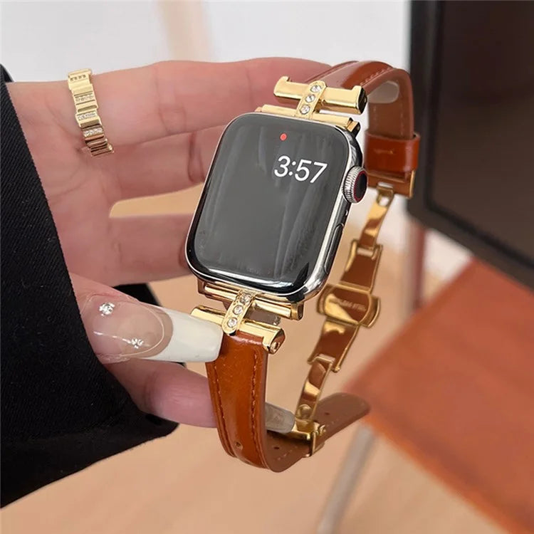 For Apple Watch Ultra 2 Ultra 49mm / 9 8 7 45mm / 6 5 4 SE (2023) SE (2022) SE 44mm / 3 2 1 42mm Genuine Cow Leather Strap