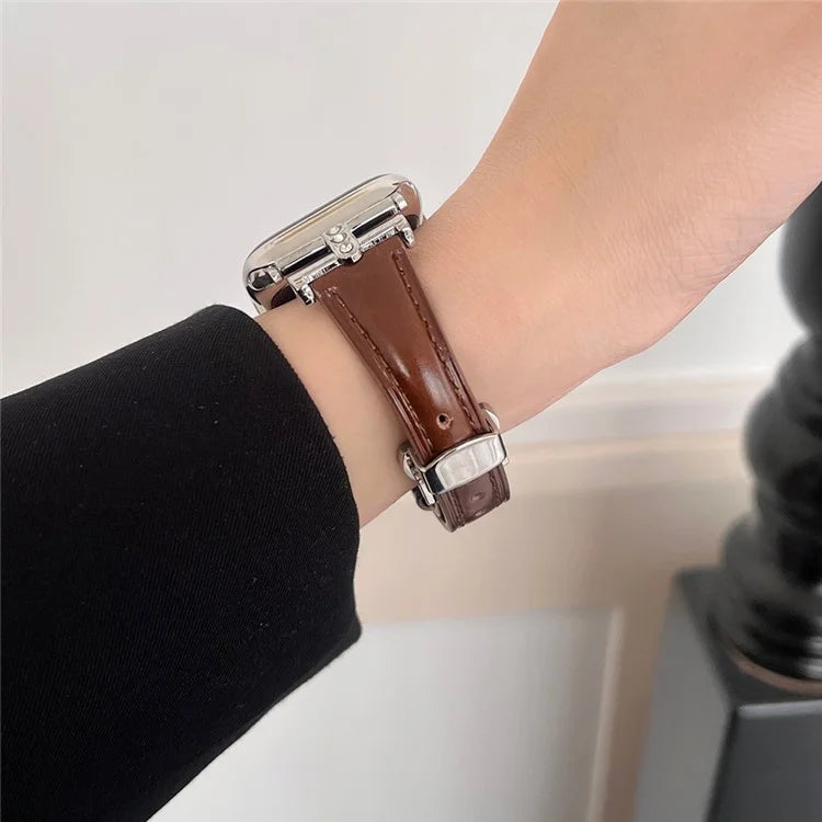 For Apple Watch Ultra 2 Ultra 49mm / 9 8 7 45mm / 6 5 4 SE (2023) SE (2022) SE 44mm / 3 2 1 42mm Genuine Cow Leather Strap