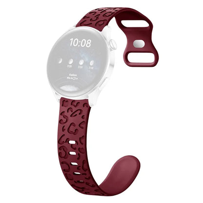 For Samsung Galaxy Watch6 Classic 47mm / 43mm / Garmin Venu Sq 2 20mm Silicone Watch Band Leopard Printed