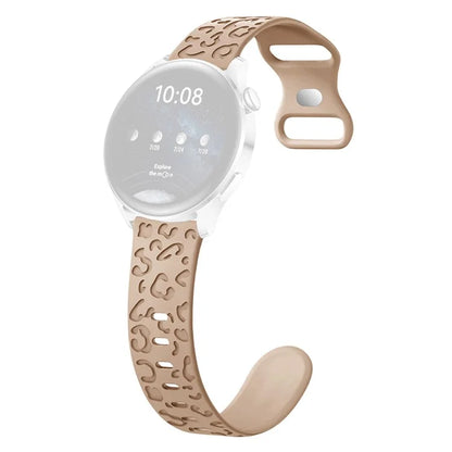 For Samsung Galaxy Watch6 Classic 47mm / 43mm / Garmin Venu Sq 2 20mm Silicone Watch Band Leopard Printed