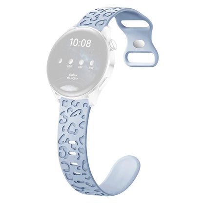 For Samsung Galaxy Watch6 Classic 47mm / 43mm / Garmin Venu Sq 2 20mm Silicone Watch Band Leopard Printed