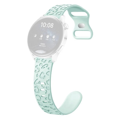 For Samsung Galaxy Watch6 Classic 47mm / 43mm / Garmin Venu Sq 2 20mm Silicone Watch Band Leopard Printed
